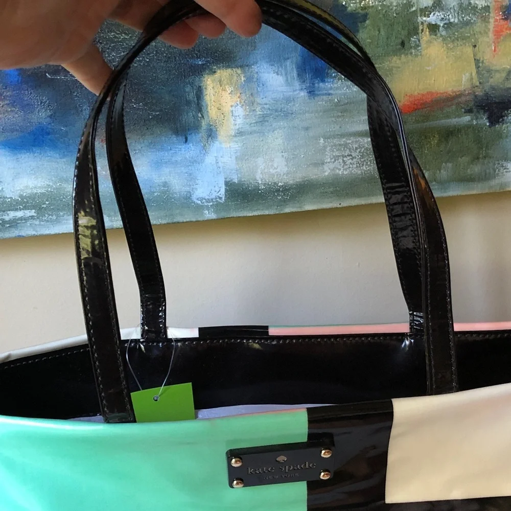 Kate Spade RARE Mondrian Color Block “Bon Shopper” Tote Bag NWT